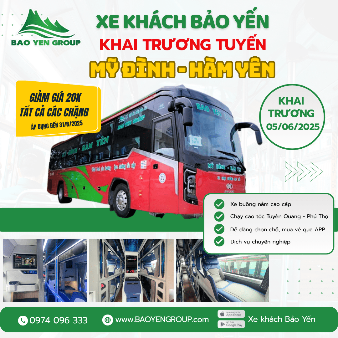 [KHAI TRƯƠNG TUYẾN XE KHÁCH HÀM YÊN – MỸ ĐÌNH]