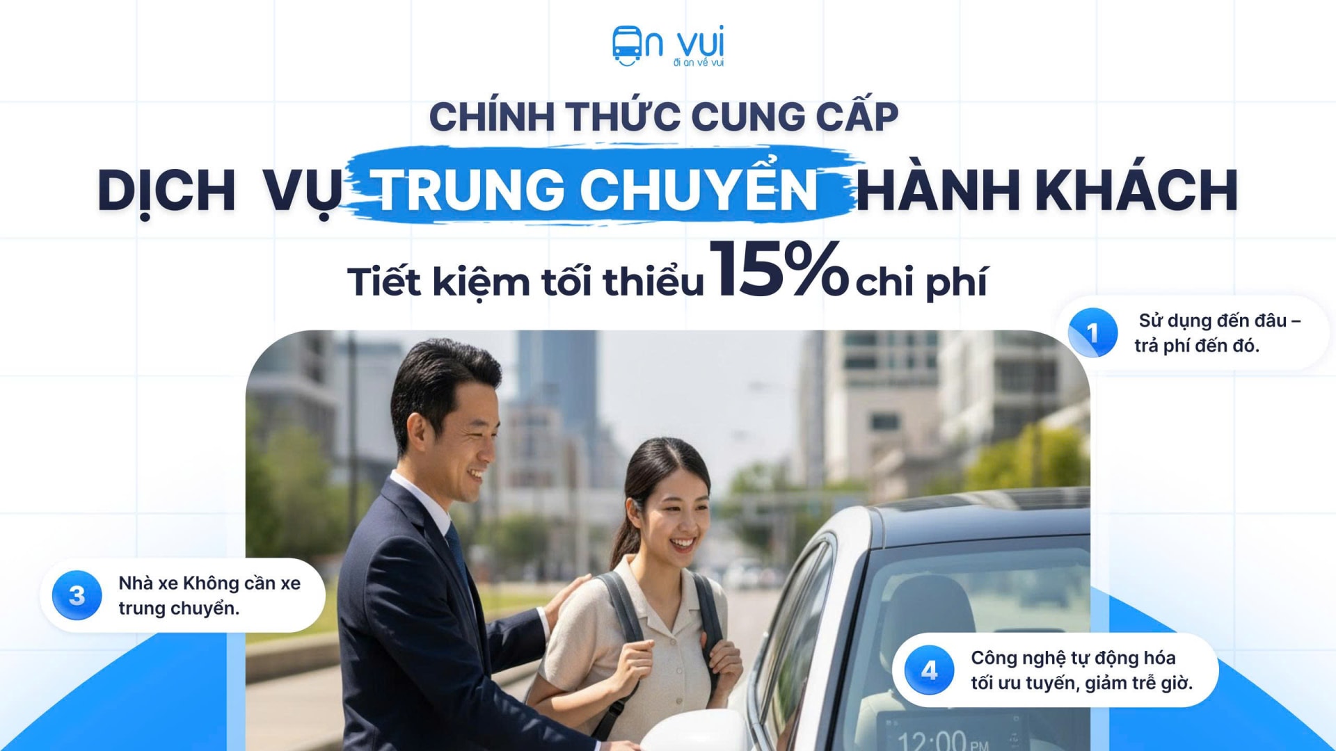 BẢNG GIÁ DỊCH VỤ TRUNG CHUYỂN HÀNH KHÁCH CỦA AN VUI ÁP DỤNG TOÀN QUỐC