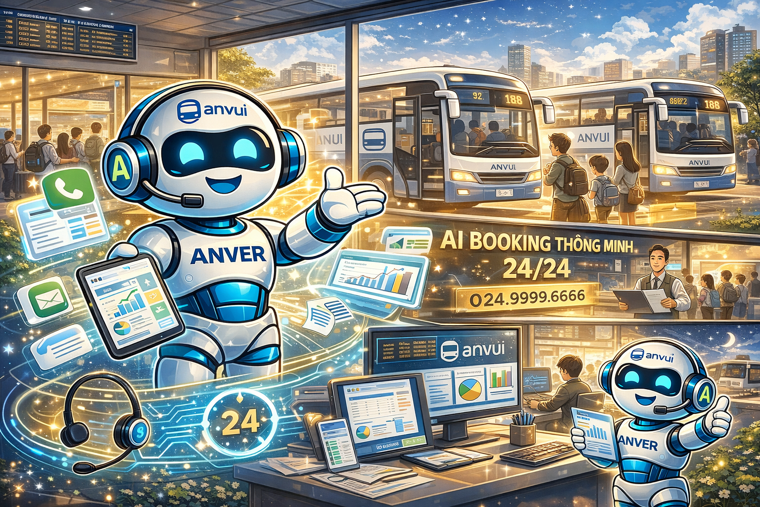 Vai trò của AI trong ngành vận tải hành khách - Robot đặt vé AI booking - anver